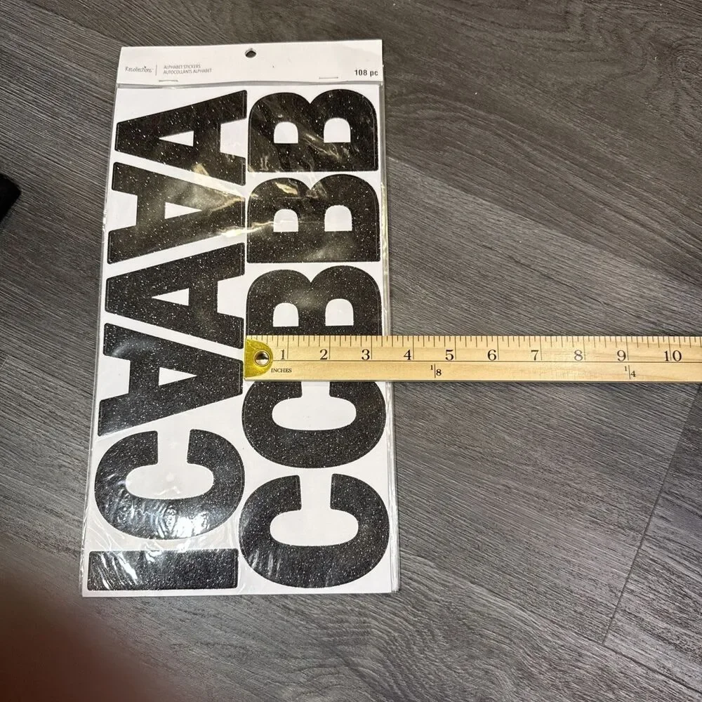 3‎ Inch Letter Sparkling, Self-Adhesive Large Capital Alphabet 21 Black